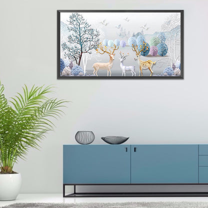 Elk 80*40CM(Canvas) Full Round Drill Diamond Painting
