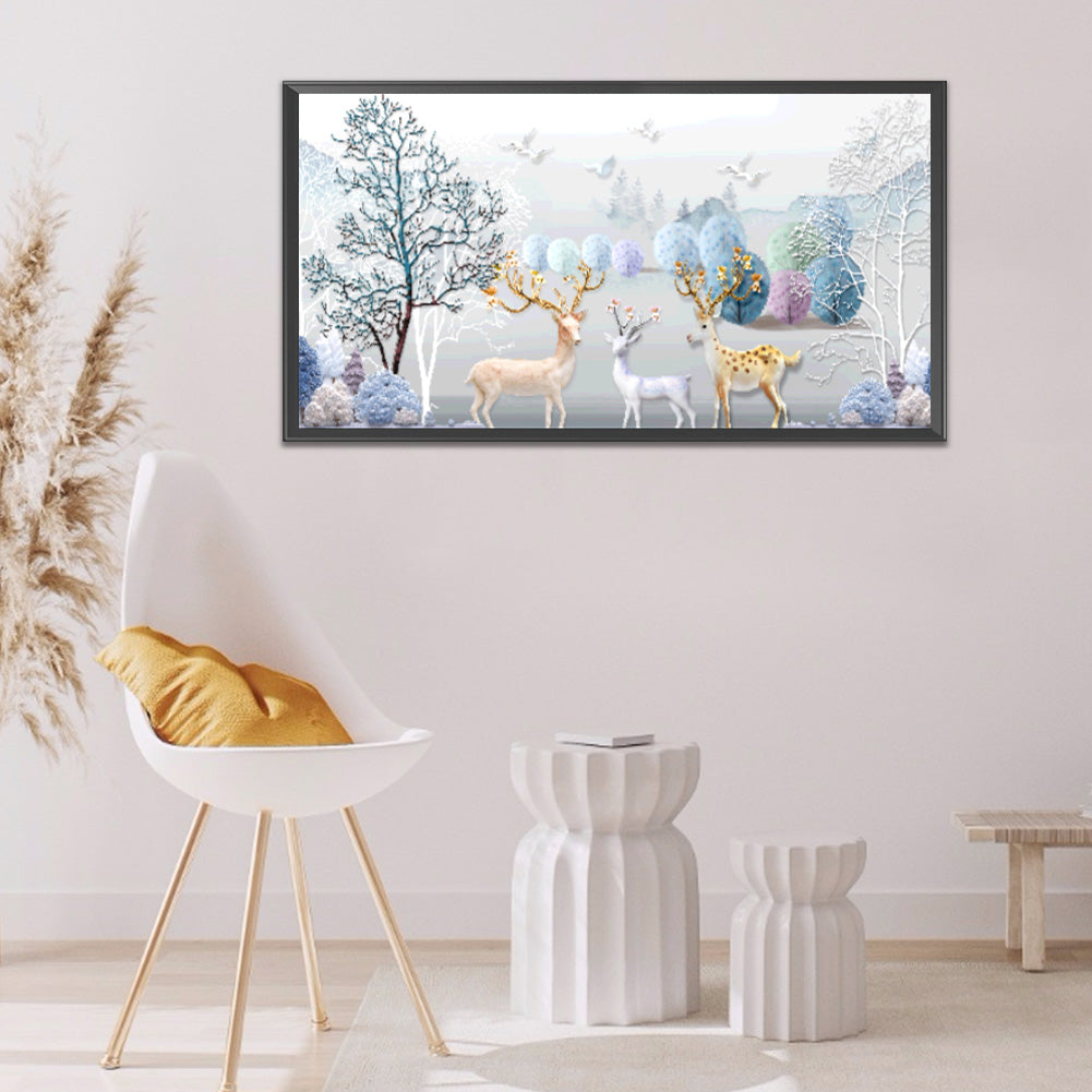 Elk 100*55CM(Canvas) Full Round Drill Diamond Painting