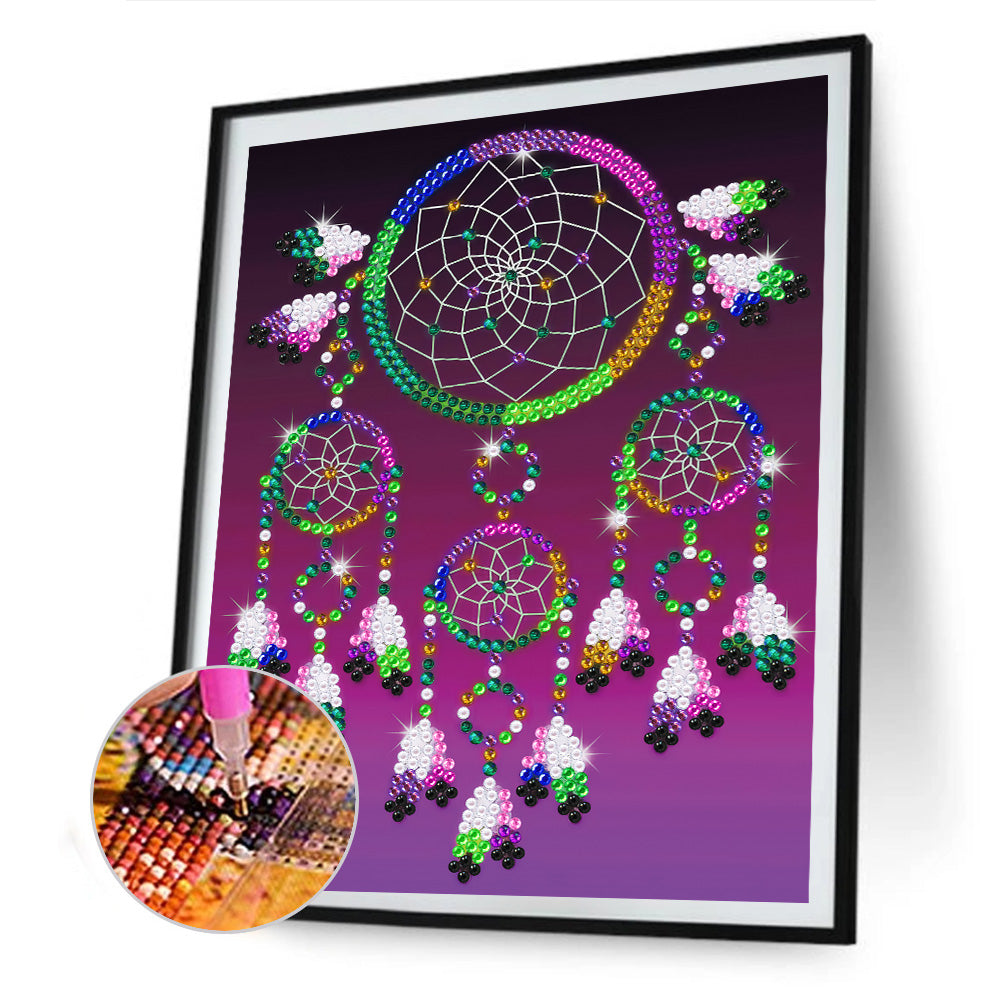 Colorful Dream Catcher 30*40CM(Canvas) Crystal Drill Diamond Paiting