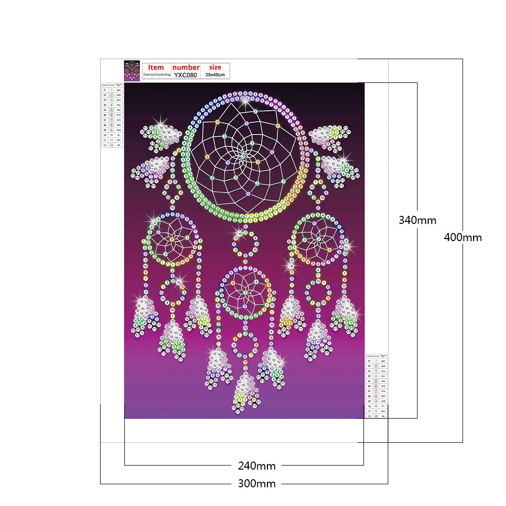 Colorful Dream Catcher 30*40CM(Canvas) Crystal Drill Diamond Paiting