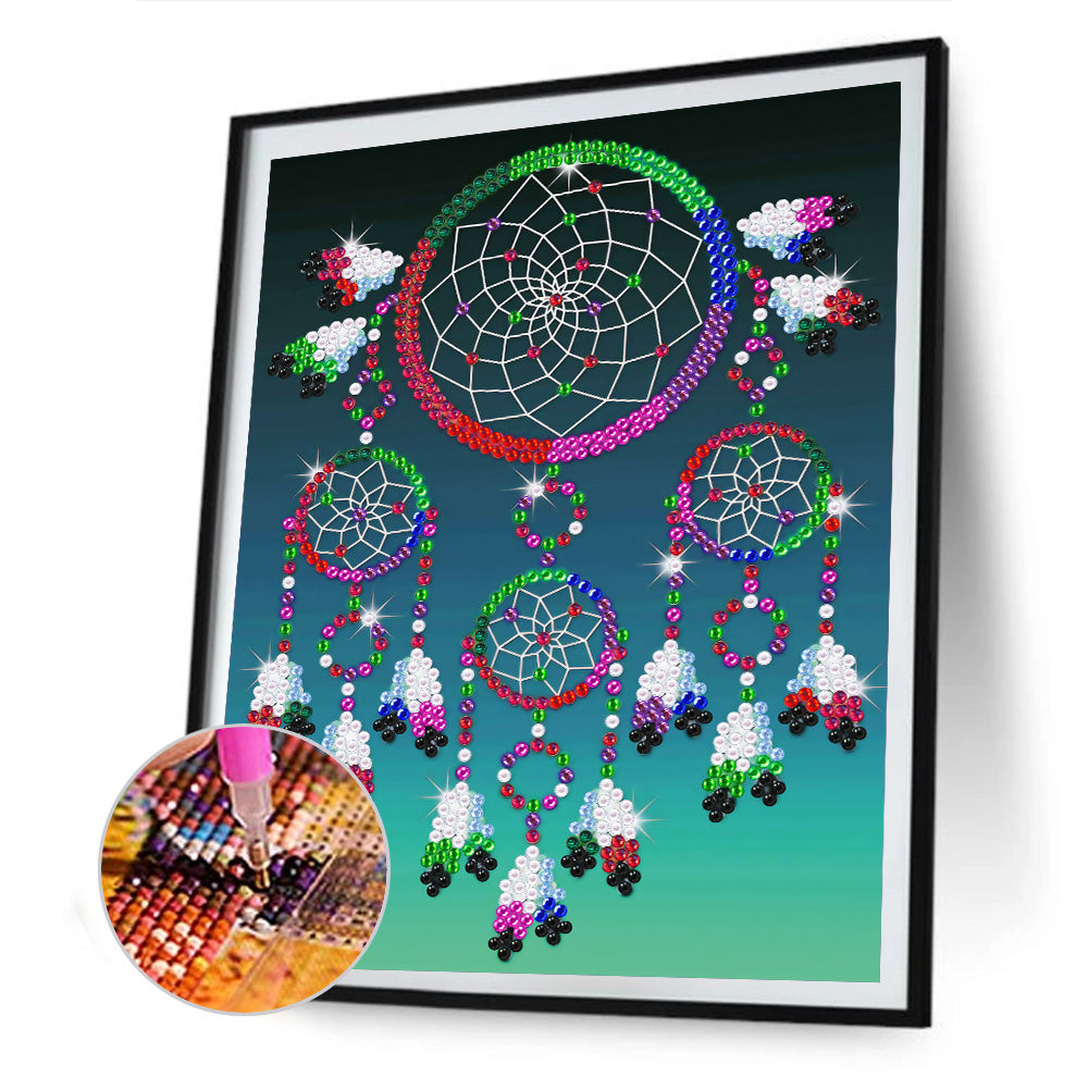 Colorful Dream Catcher 30*40CM(Canvas) Crystal Drill Diamond Paiting