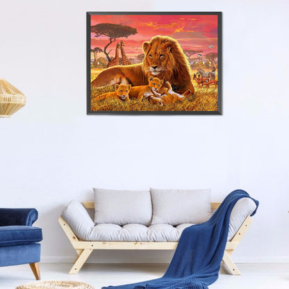 Lion 40*30CM(Canvas) Full Round Drill Diamond Painting