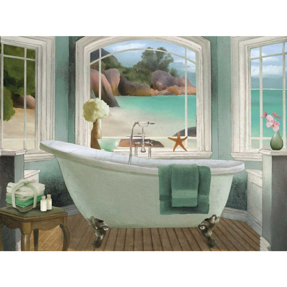 Tub 40*30CM(Canvas) Full Round Drill Diamond Painting