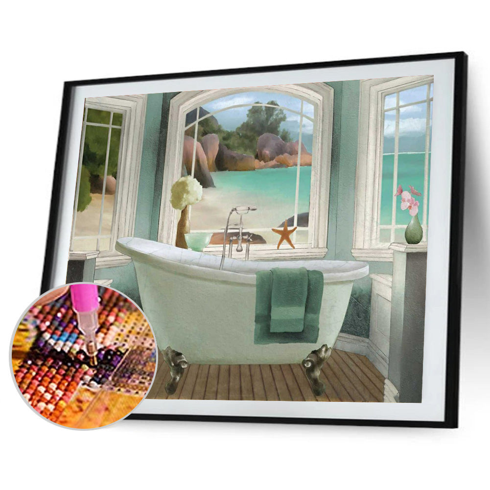 Tub 40*30CM(Canvas) Full Round Drill Diamond Painting