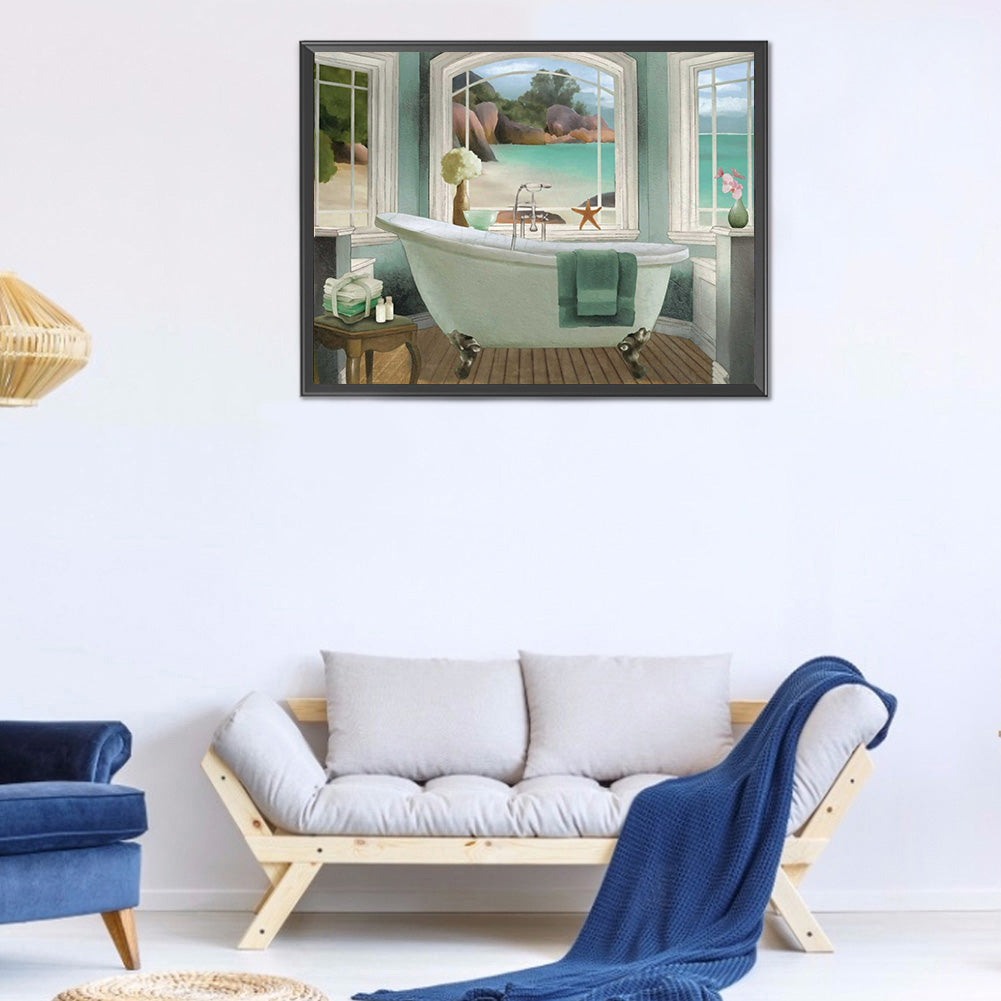Tub 40*30CM(Canvas) Full Round Drill Diamond Painting