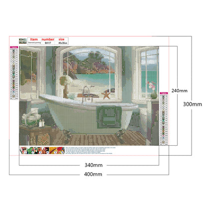 Tub 40*30CM(Canvas) Full Round Drill Diamond Painting