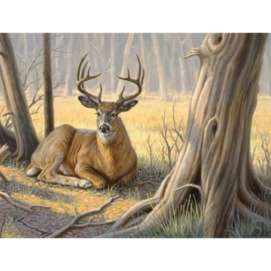Deer 40*30CM(Canvas) Full Round Drill Diamond Painting