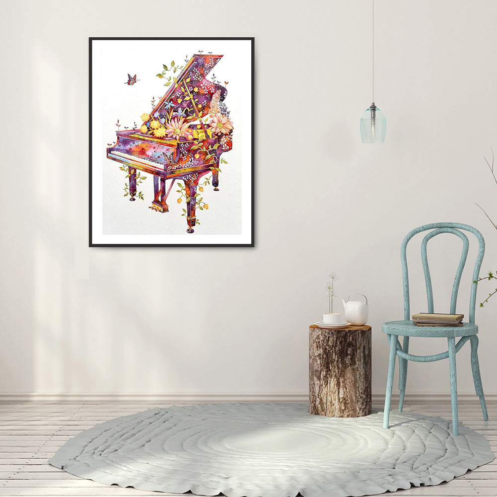 Piano 30*40CM(Canvas) Full Round Drill Diamond Painting