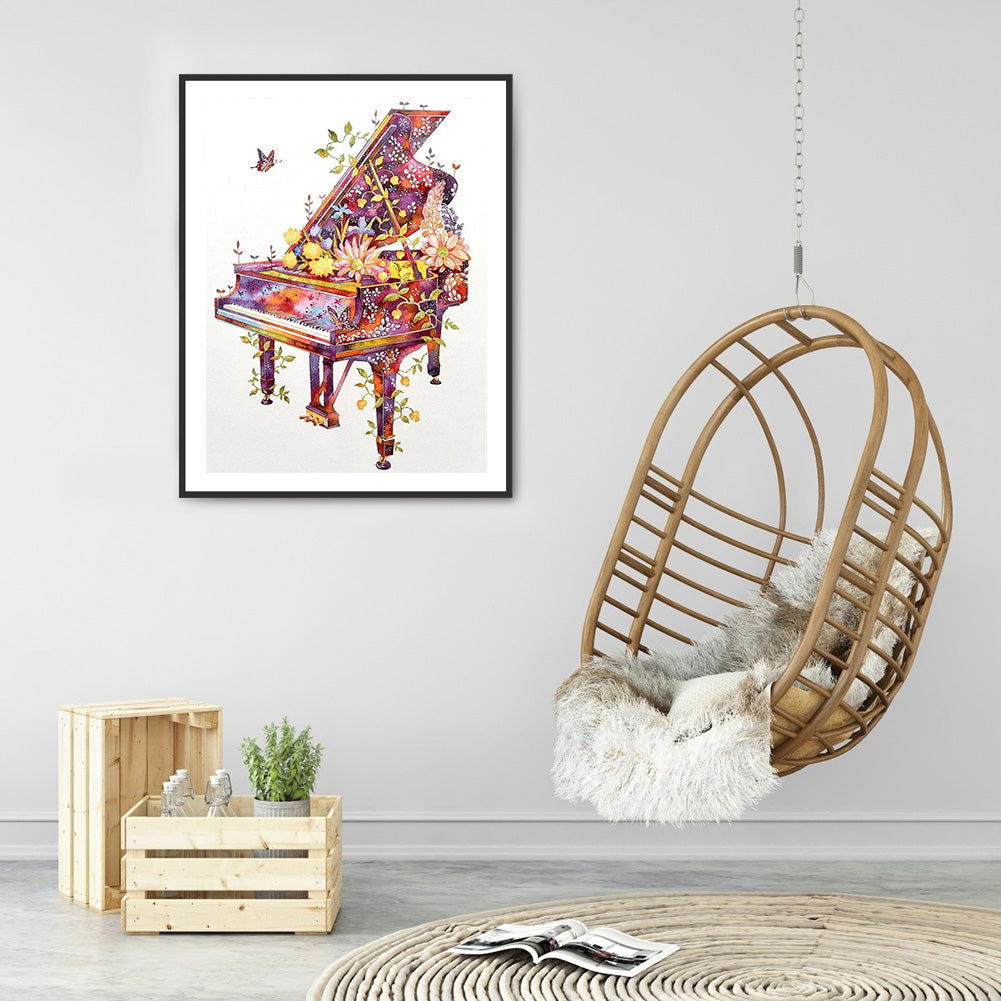 Piano 30*40CM(Canvas) Full Round Drill Diamond Painting