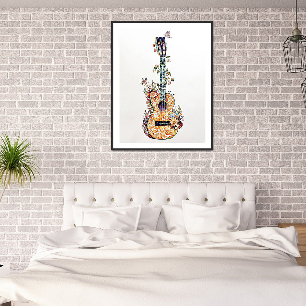 Guitar 30*40CM(Canvas) Full Round Drill Diamond Painting