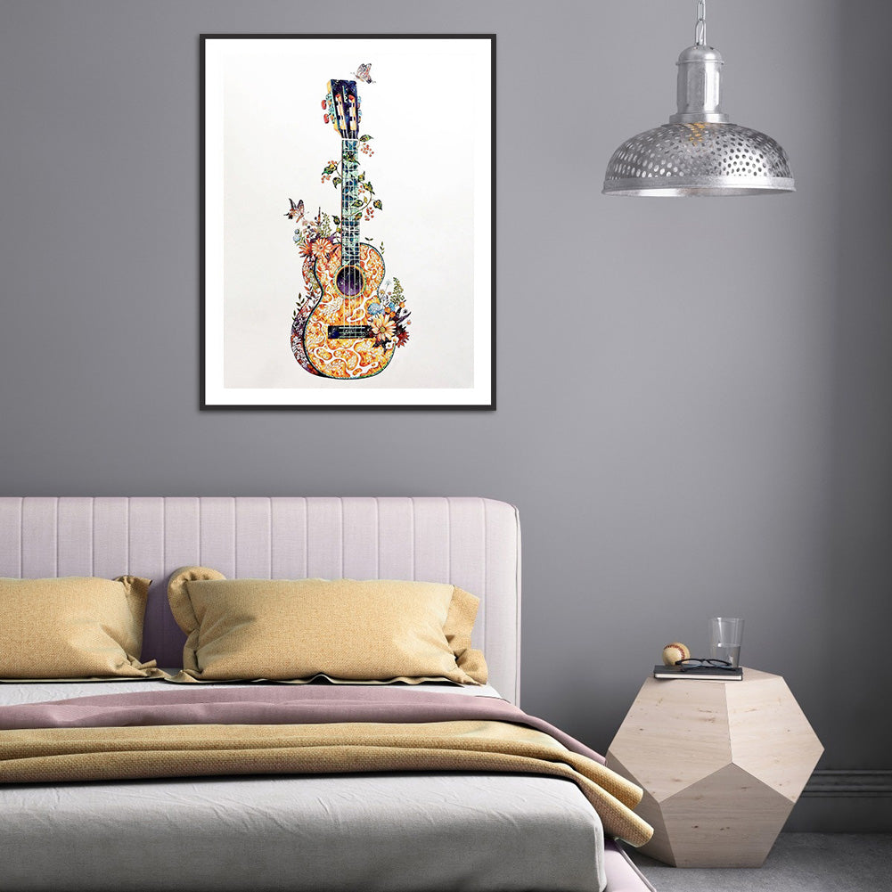 Guitar 30*40CM(Canvas) Full Round Drill Diamond Painting