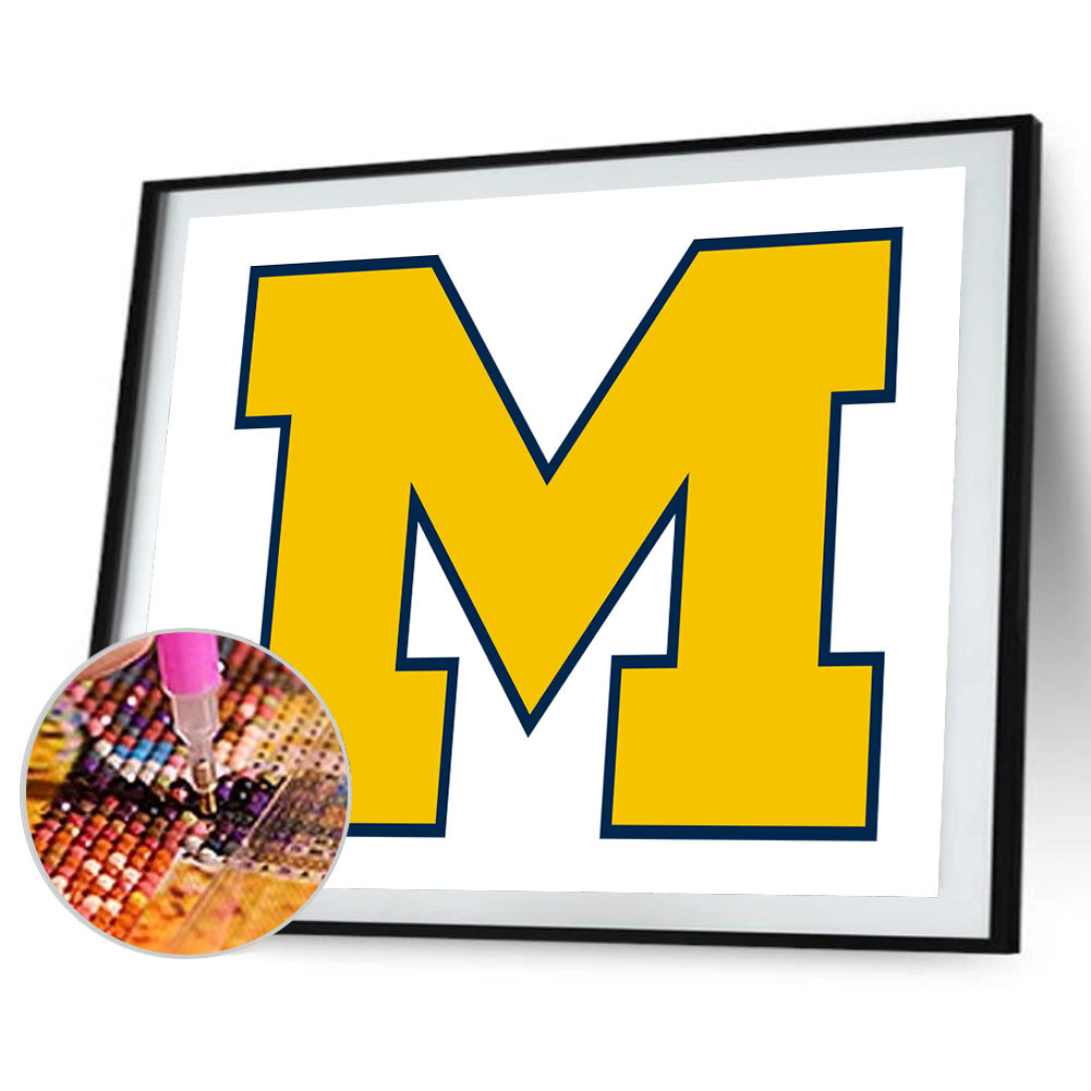 Michigan State Wolverines Logo 40*30CM(Canvas) Full Round Drill Diamond Painting