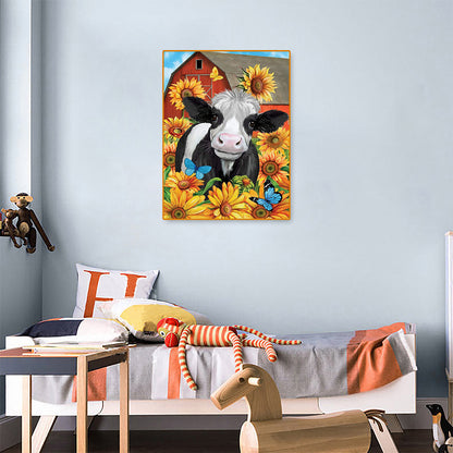 Sunflower Cow - Full Round Drill Diamond Painting 30*40CM