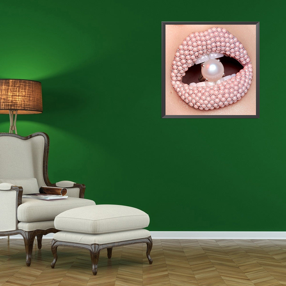 Pearl Lips 30*30CM(Canvas) Full Round Drill Diamond Painting