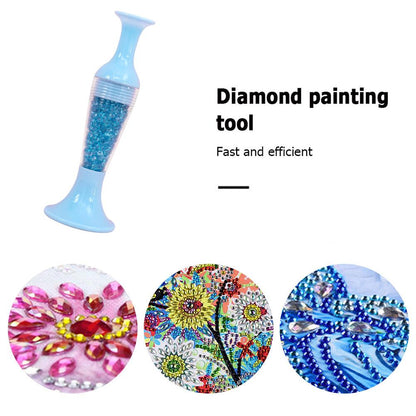 Flower Pot 5D Diamond Painting Point Drill Pen DIY Crafts (w/ Drill Blue)