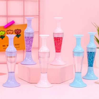Flower Pot 5D Diamond Painting Point Drill Pen DIY Crafts (w/ Drill Blue)