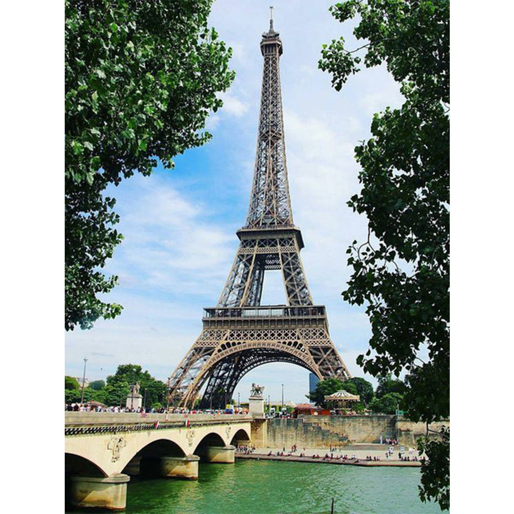 Eiffel Tower - Full Round Drill Diamond Painting 30*40CM