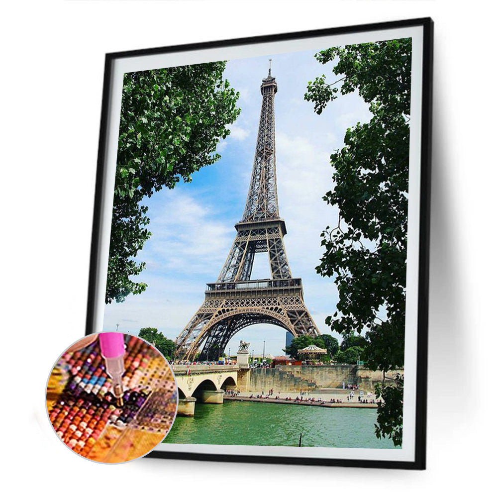 Eiffel Tower - Full Round Drill Diamond Painting 30*40CM