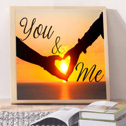 Sunset Love Holding Hands - Full Round Drill Diamond Painting 30*30CM