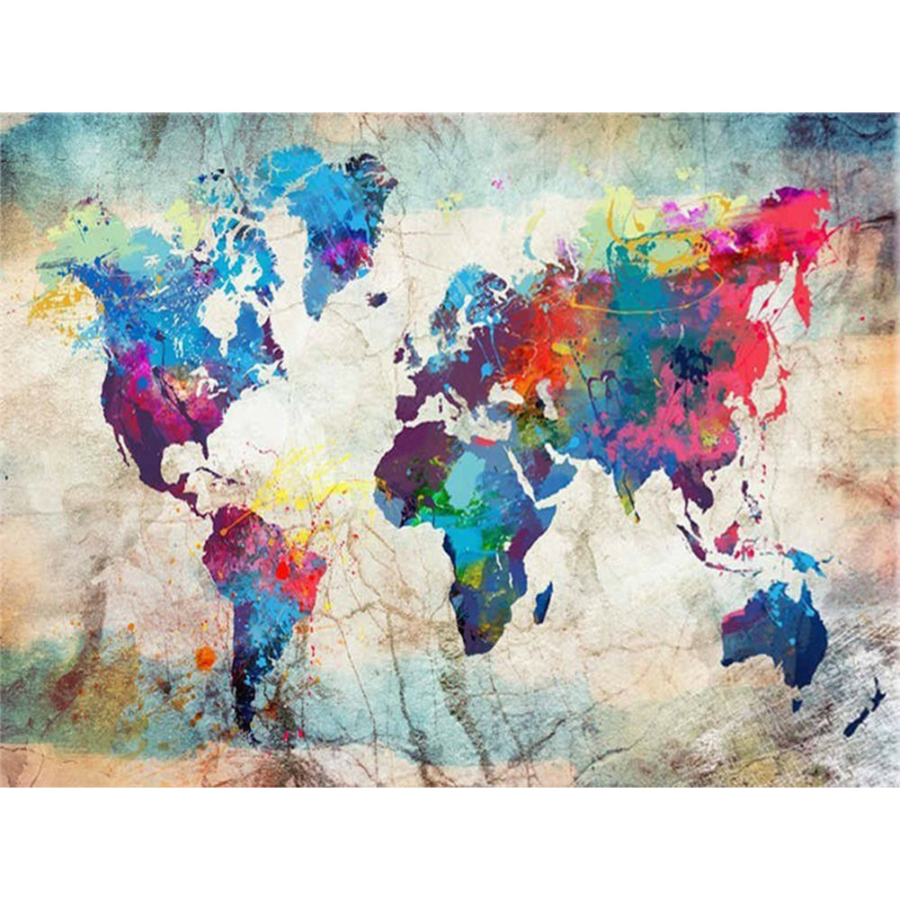 Map - Full Round Drill Diamond Painting 40*30CM