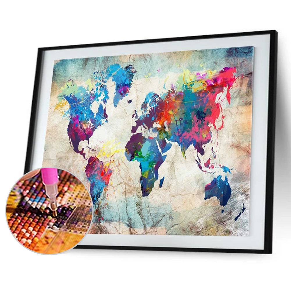 Map - Full Round Drill Diamond Painting 40*30CM