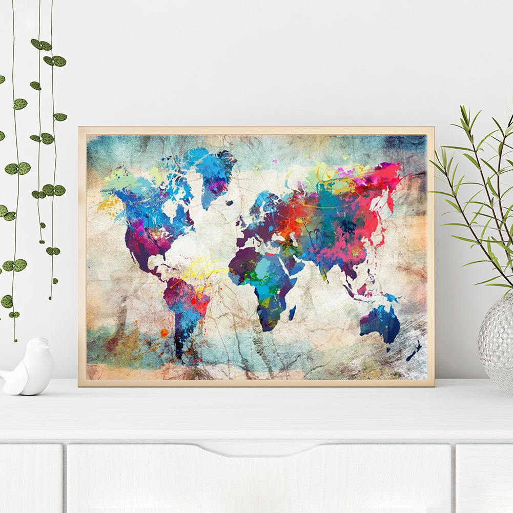 Map - Full Round Drill Diamond Painting 40*30CM