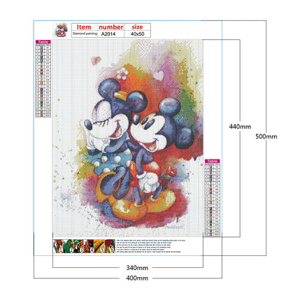 Disney Mickey And Minnie Mouse - Full Round Drill Diamond Painting 40*50CM