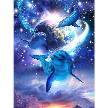 Dolphin - Full Round Drill Diamond Painting 40*50CM