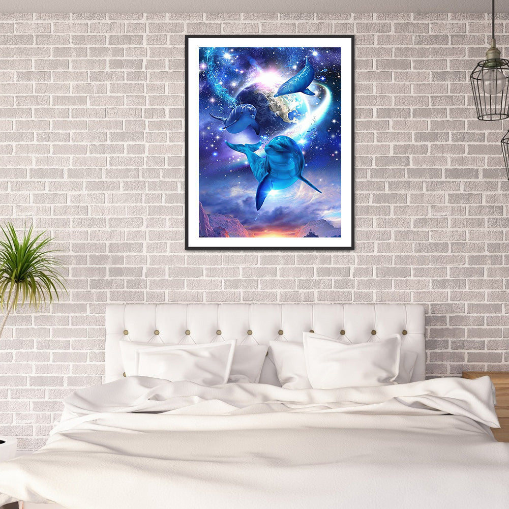 Dolphin - Full Round Drill Diamond Painting 40*50CM