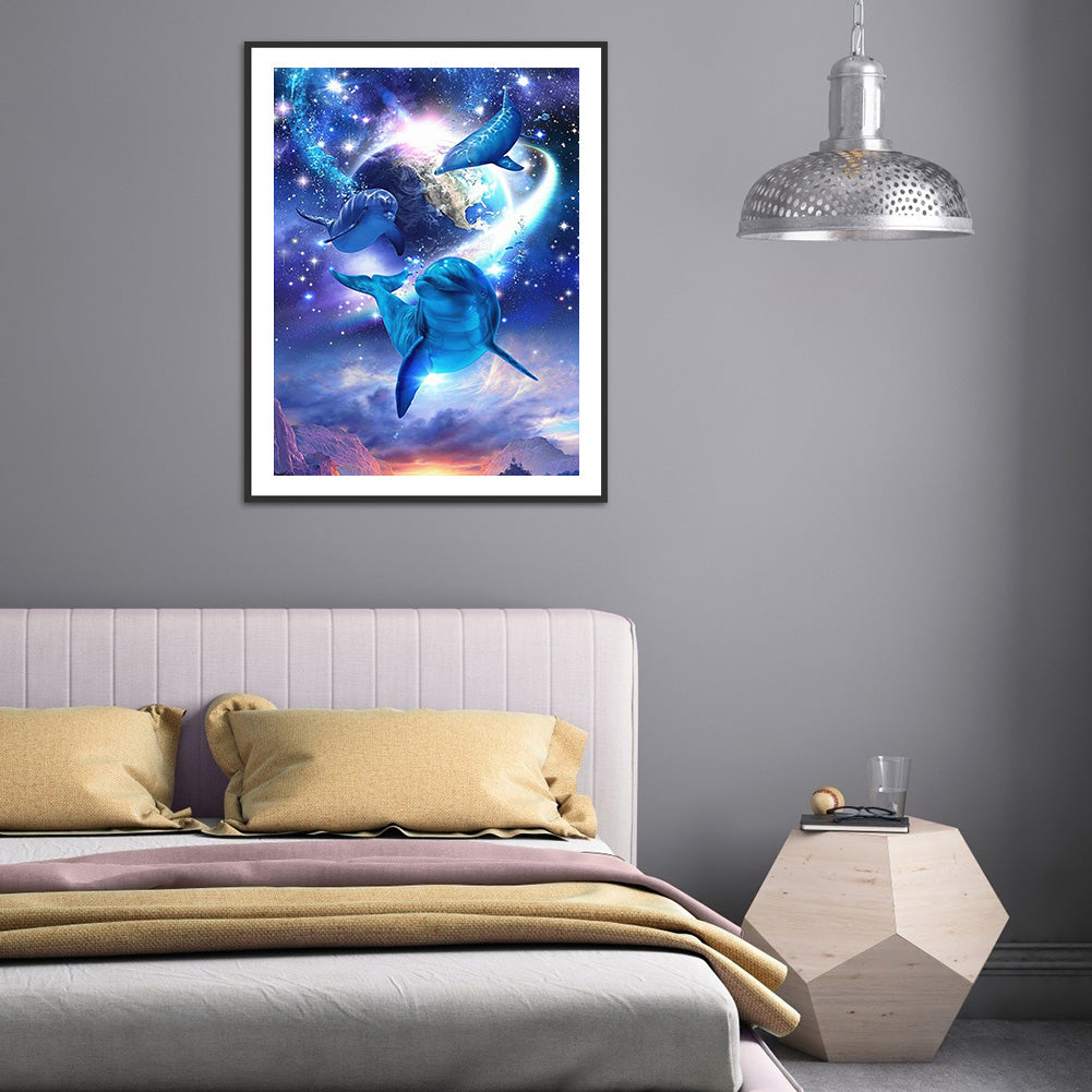 Dolphin - Full Round Drill Diamond Painting 40*50CM