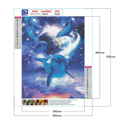 Dolphin - Full Round Drill Diamond Painting 40*50CM