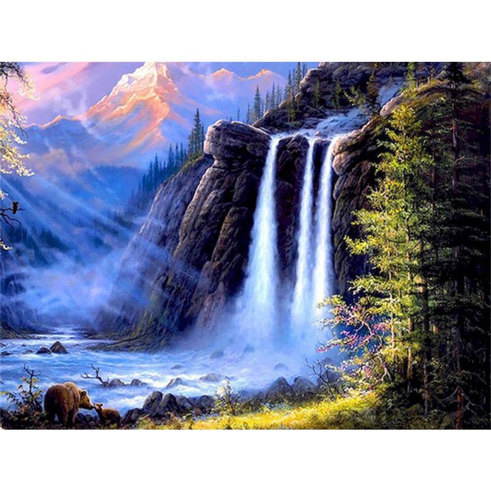 High Mountains And Flowing Water - Full Round Drill Diamond Painting 40*30CM