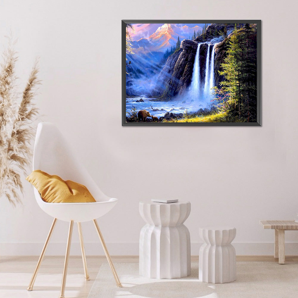 High Mountains And Flowing Water - Full Round Drill Diamond Painting 40*30CM