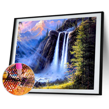 High Mountains And Flowing Water - Full Round Drill Diamond Painting 40*30CM