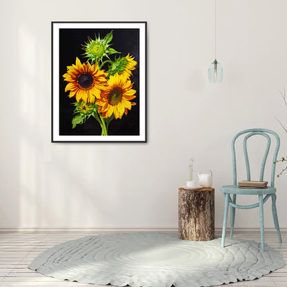 Sunflower - Full Round Drill Diamond Painting 30*40CM