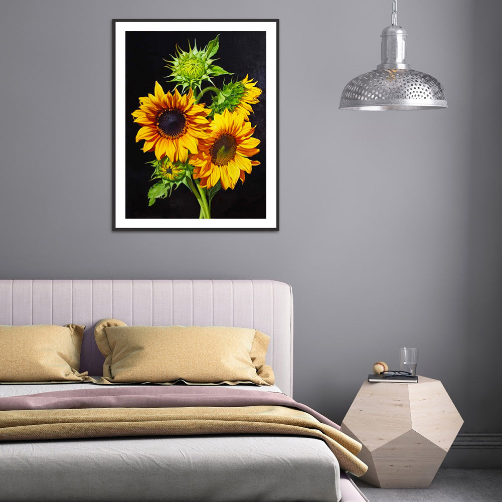 Sunflower - Full Round Drill Diamond Painting 30*40CM