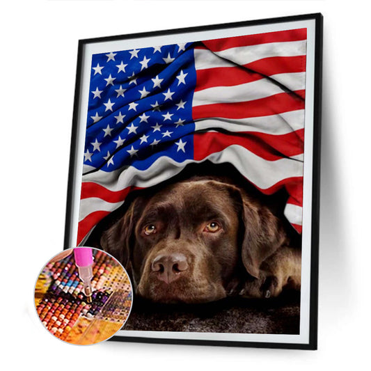 Dog Banner - Full Round Drill Diamond Painting 30*40CM