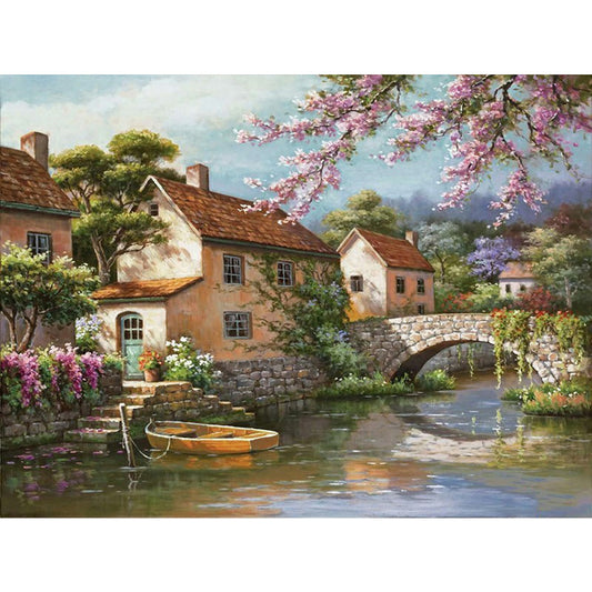 Village House - Full Round Drill Diamond Painting 40*30CM