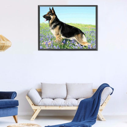 German Shepherd - Full Round Drill Diamond Painting 40*30CM