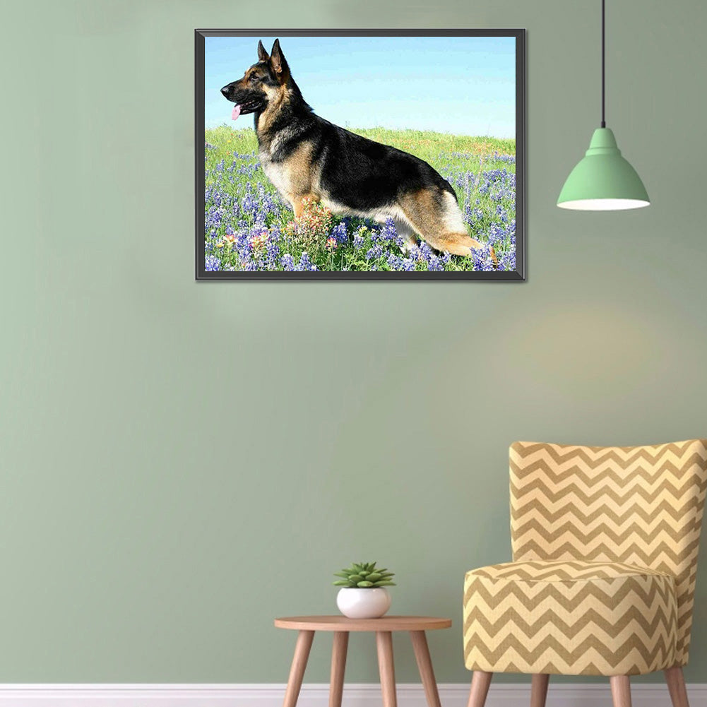 German Shepherd - Full Round Drill Diamond Painting 40*30CM