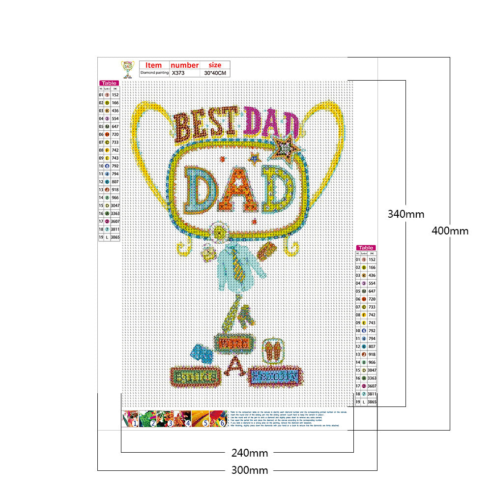 Father'S Day - Full Round Drill Diamond Painting 30*40CM