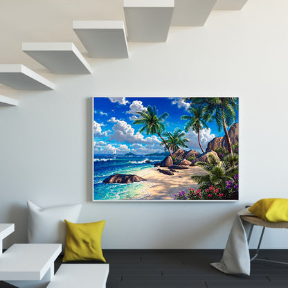 Beach - Full Round Drill Diamond Painting 50*40CM