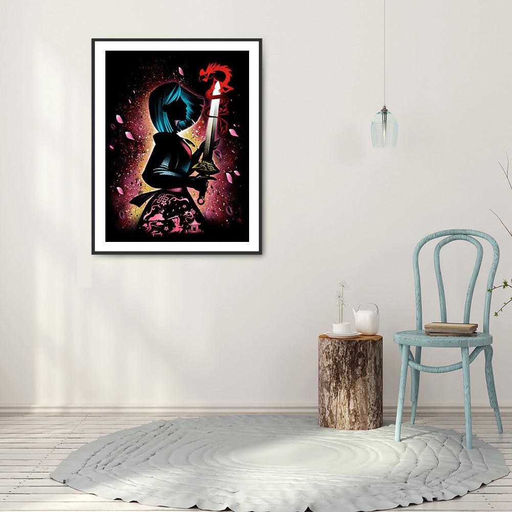 Princess Silhouette - Full Round Drill Diamond Painting 40*50CM