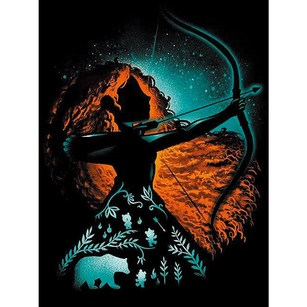 Princess Silhouette - Full Round Drill Diamond Painting 40*50CM