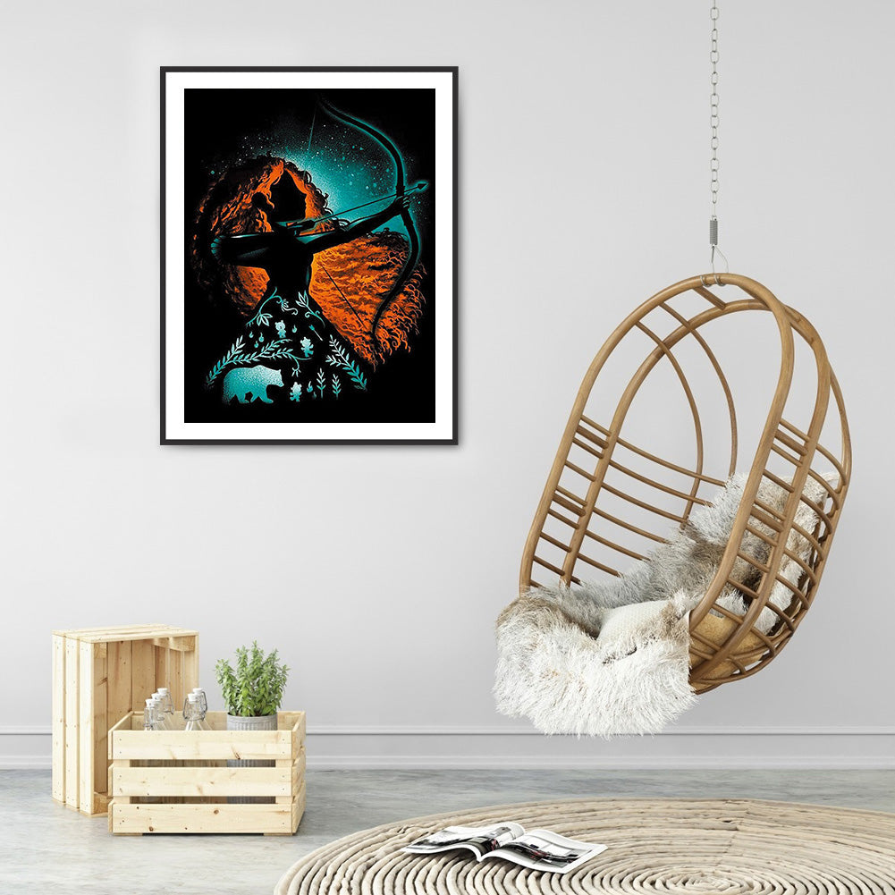 Princess Silhouette - Full Round Drill Diamond Painting 40*50CM