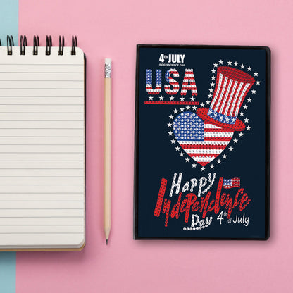 DIY Special Shaped Diamond Painting 50 Pages A5 Notebook Independence Day