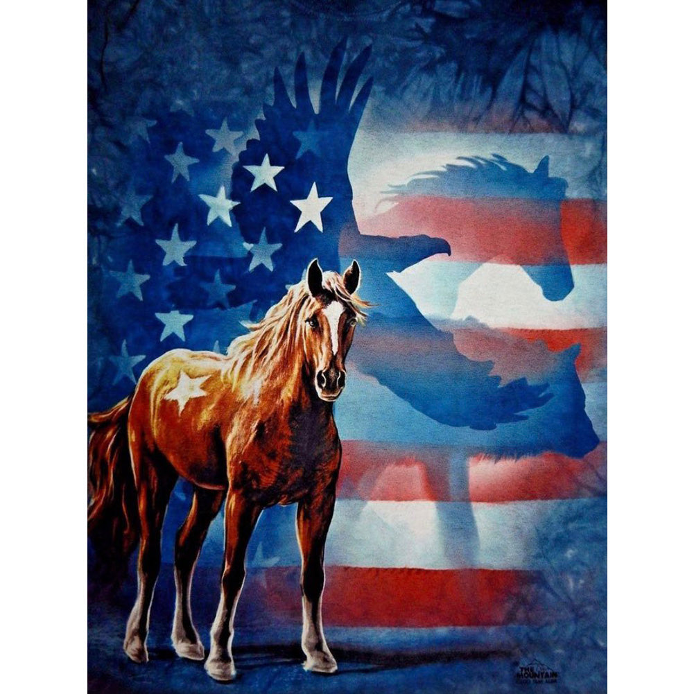American Flag Element - Full Round Drill Diamond Painting 30*40CM