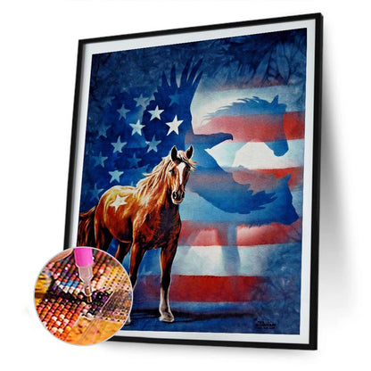 American Flag Element - Full Round Drill Diamond Painting 30*40CM