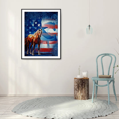 American Flag Element - Full Round Drill Diamond Painting 30*40CM