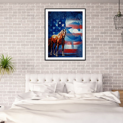 American Flag Element - Full Round Drill Diamond Painting 30*40CM